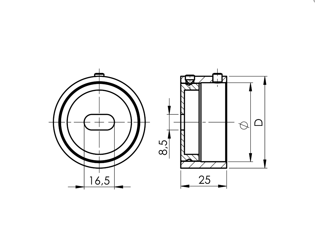 Zábradlí nerez - koncovka madla Ø42,4 mm na stěnu II
